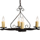 Meyda Lighting Elianna 28" 4-Light Distressed Chestnut Chandelier With Ivory Faux Candlelight