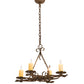 Meyda Lighting Elianna 28" 4-Light Rustic Iron Chandelier With Ivory Faux Candlelight