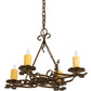 Meyda Lighting Elianna 28" 4-Light Rustic Iron Chandelier With Ivory Faux Candlelight