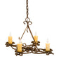 Meyda Lighting Elianna 28" 4-Light Rustic Iron Chandelier With Ivory Faux Candlelight