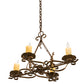 Meyda Lighting Elianna 28" 4-Light Rustic Iron Chandelier With Ivory Faux Candlelight
