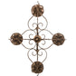 Meyda Lighting Elianna 28" 4-Light Rustic Iron Chandelier With Ivory Faux Candlelight