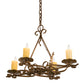 Meyda Lighting Elianna 28" 4-Light Rustic Iron Chandelier With Ivory Faux Candlelight