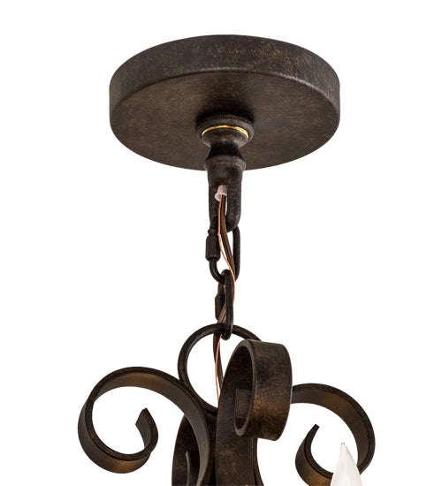 Meyda Lighting Elianna 42" 12-Light Chestnut Textured Chandelier With Amber Faux Candlelight
