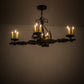 Meyda Lighting Elianna 42" 12-Light Chestnut Textured Chandelier With Amber Faux Candlelight