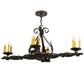 Meyda Lighting Elianna 42" 12-Light Chestnut Textured Chandelier With Amber Faux Candlelight