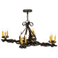 Meyda Lighting Elianna 42" 12-Light Chestnut Textured Chandelier With Amber Faux Candlelight