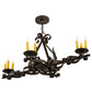Meyda Lighting Elianna 42" 12-Light Chestnut Textured Chandelier With Amber Faux Candlelight