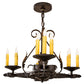 Meyda Lighting Elianna 42" 12-Light Chestnut Textured Chandelier With Amber Faux Candlelight