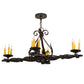 Meyda Lighting Elianna 42" 12-Light Chestnut Textured Chandelier With Amber Faux Candlelight
