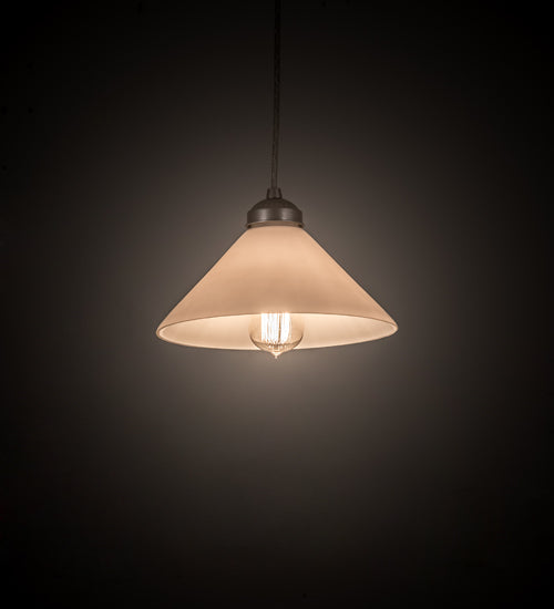 Meyda Lighting Elijah 10" Brushed Nickel Pendant Light With White Scavo Shade Glass