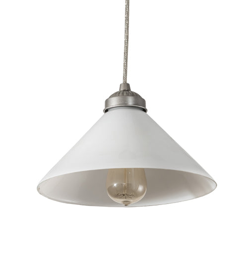 Meyda Lighting Elijah 10" Brushed Nickel Pendant Light With White Scavo Shade Glass