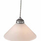 Meyda Lighting Elijah 10" Brushed Nickel Pendant Light With White Scavo Shade Glass