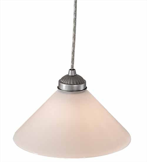 Meyda Lighting Elijah 10" Brushed Nickel Pendant Light With White Scavo Shade Glass