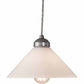 Meyda Lighting Elijah 10" Brushed Nickel Pendant Light With White Scavo Shade Glass