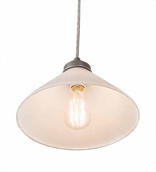 Meyda Lighting Elijah 10" Brushed Nickel Pendant Light With White Scavo Shade Glass