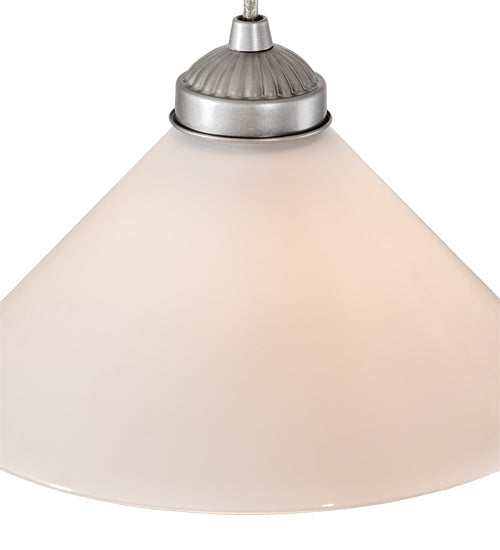 Meyda Lighting Elijah 10" Brushed Nickel Pendant Light With White Scavo Shade Glass