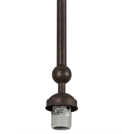 Meyda Lighting Elijah 10" Gilded Tobacco Pendant Light With White Frosted Shade Glass