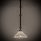 Meyda Lighting Elijah 10" Gilded Tobacco Pendant Light With White Frosted Shade Glass
