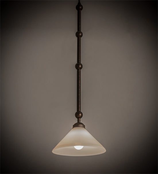 Meyda Lighting Elijah 10" Gilded Tobacco Pendant Light With White Frosted Shade Glass