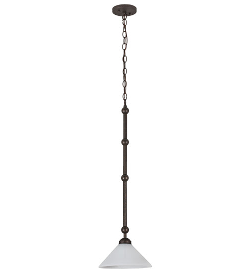 Meyda Lighting Elijah 10" Gilded Tobacco Pendant Light With White Frosted Shade Glass