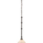 Meyda Lighting Elijah 10" Gilded Tobacco Pendant Light With White Frosted Shade Glass
