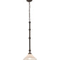 Meyda Lighting Elijah 10" Gilded Tobacco Pendant Light With White Frosted Shade Glass
