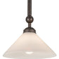 Meyda Lighting Elijah 10" Gilded Tobacco Pendant Light With White Frosted Shade Glass