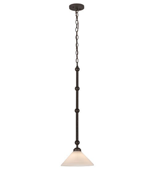 Meyda Lighting Elijah 10" Gilded Tobacco Pendant Light With White Frosted Shade Glass