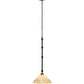 Meyda Lighting Elijah 14" Mahogany Bronze Pendant Light With Beige Travertine Idalight Shade Glass