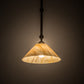 Meyda Lighting Elijah 14" Mahogany Bronze Pendant Light With Beige Travertine Idalight Shade Glass