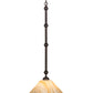 Meyda Lighting Elijah 14" Mahogany Bronze Pendant Light With Beige Travertine Idalight Shade Glass