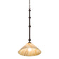 Meyda Lighting Elijah 14" Mahogany Bronze Pendant Light With Beige Travertine Idalight Shade Glass