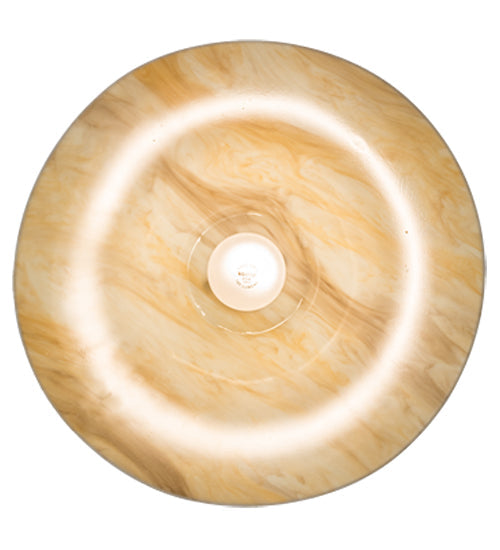 Meyda Lighting Elijah 14" Mahogany Bronze Pendant Light With Beige Travertine Idalight Shade Glass