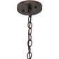 Meyda Lighting Elijah 14" Mahogany Bronze Pendant Light With Beige Travertine Idalight Shade Glass
