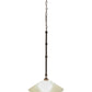 Meyda Lighting Elijah 18" Gilded Tobacco Pendant Light With Frosted White Art Shade Glass