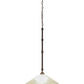 Meyda Lighting Elijah 18" Gilded Tobacco Pendant Light With Frosted White Art Shade Glass
