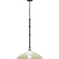 Meyda Lighting Elijah 18" Gilded Tobacco Pendant Light With Frosted White Art Shade Glass