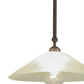 Meyda Lighting Elijah 18" Gilded Tobacco Pendant Light With Frosted White Art Shade Glass
