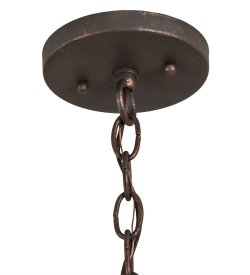Meyda Lighting Elijah 18" Gilded Tobacco Pendant Light With Frosted White Art Shade Glass