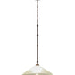 Meyda Lighting Elijah 18" Gilded Tobacco Pendant Light With Frosted White Art Shade Glass