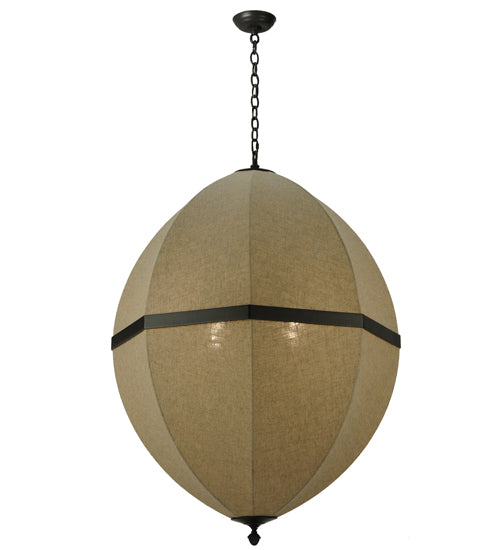 Meyda Lighting Eliptic 32" 4-Light Timeless Bronze Pendant Light With Beige Fabric Shade