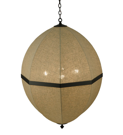 Meyda Lighting Eliptic 32" 4-Light Timeless Bronze Pendant Light With Beige Fabric Shade