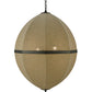 Meyda Lighting Eliptic 32" 4-Light Timeless Bronze Pendant Light With Beige Fabric Shade