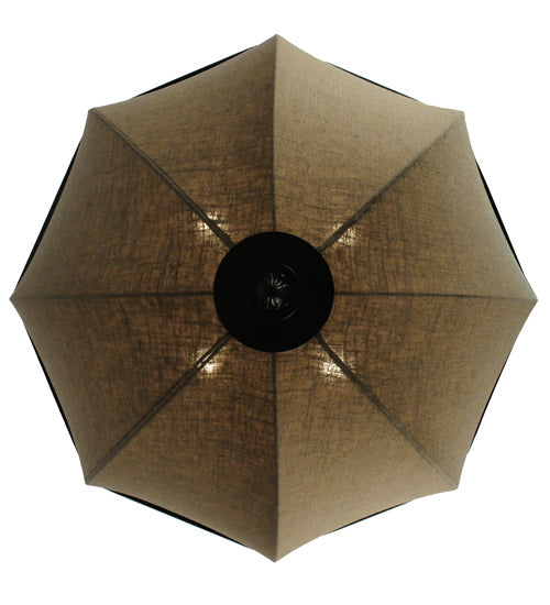 Meyda Lighting Eliptic 32" 4-Light Timeless Bronze Pendant Light With Beige Fabric Shade