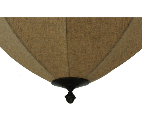 Meyda Lighting Eliptic 32" 4-Light Timeless Bronze Pendant Light With Beige Fabric Shade