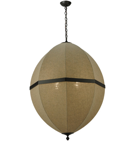 Meyda Lighting Eliptic 32" 4-Light Timeless Bronze Pendant Light With Beige Fabric Shade