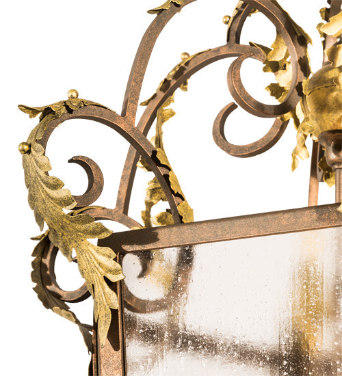 Meyda Lighting Elisa 25" 8-Light Light Tobacco & Antique Gold Pendant Light With Clear Rainstone Idalight Shade Glass