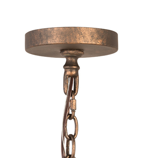 Meyda Lighting Elisa 25" 8-Light Light Tobacco & Antique Gold Pendant Light With Clear Rainstone Idalight Shade Glass