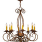 Meyda Lighting Elisha 26" 8-Light Autumn Leaf Chandelier With Amber Faux Candlelight